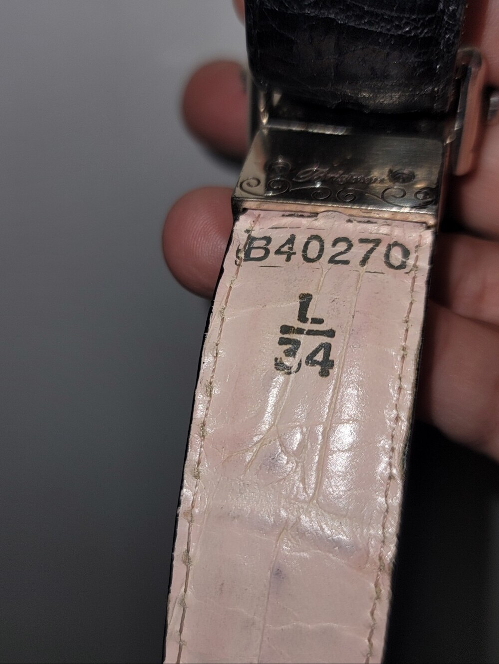 Vintage Brighton reversible leather belt (Model B40270) L (34) Black/Pink
